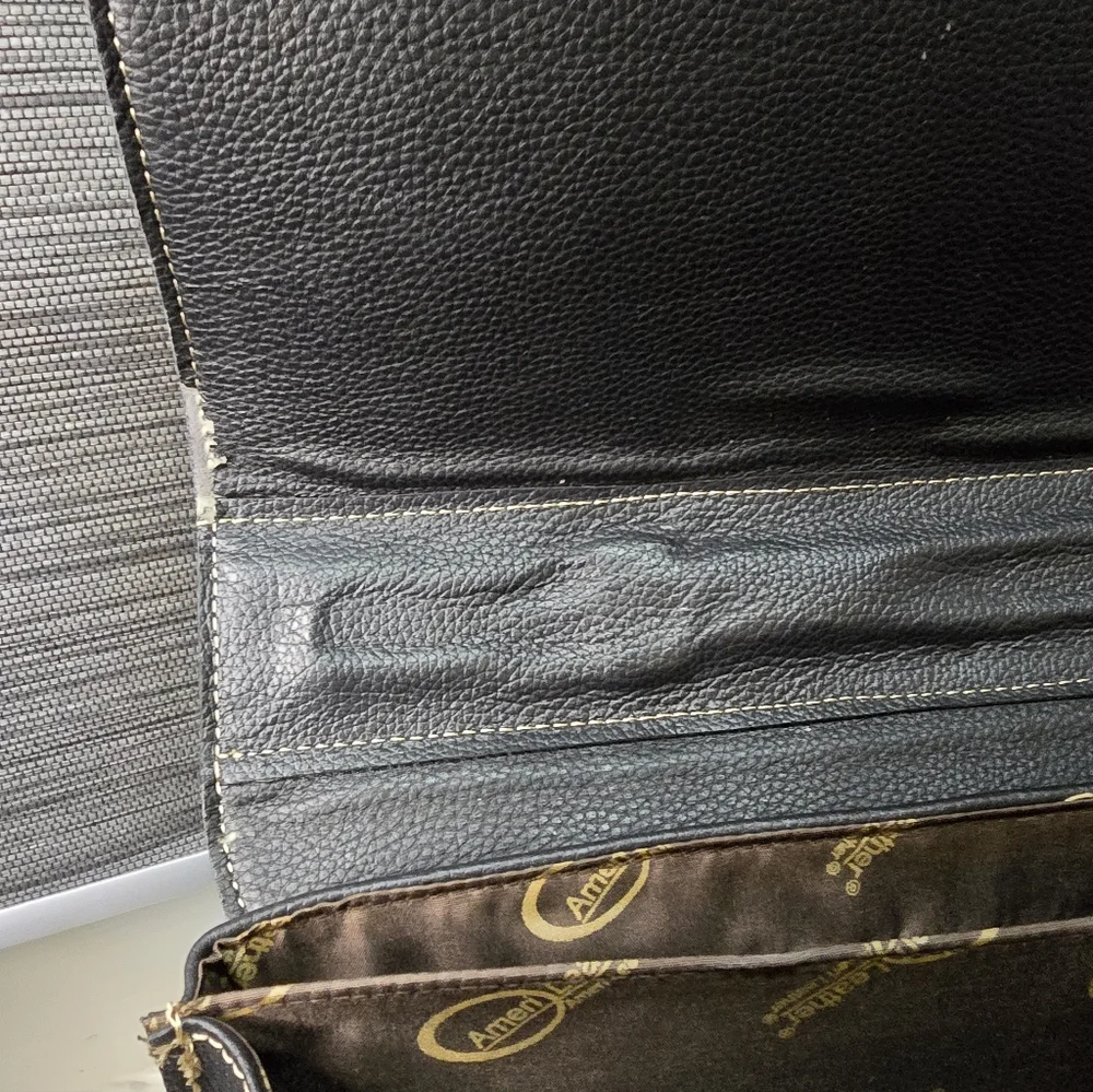 BLACKAmerileather Classical Leather Organizer BriefcaseFEATURES- Top Grain